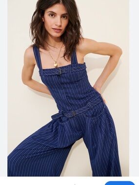 Free people Flores striped pants suit (navy)